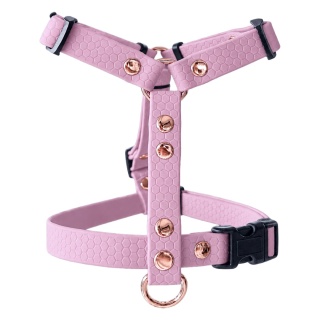 Szelki guard wodoodporne dla psa, brudny róż, regulowane HEXA – Dusty Pink (13mm, 16mm, 20mm)