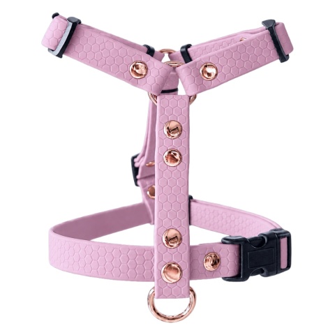 Szelki guard wodoodporne dla psa, brudny róż, regulowane HEXA – Dusty Pink (13mm, 16mm, 20mm)