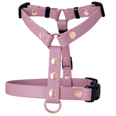 Szelki guard wodoodporne dla psa, brudny róż, regulowane TPU – Dusty Pink (16mm, 20mm, 25mm)
