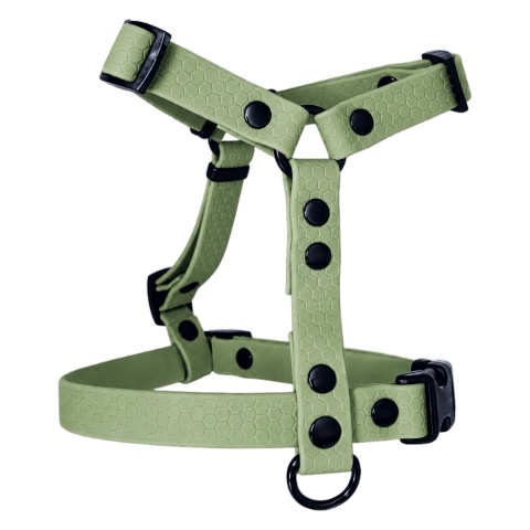 Szelki guard wodoodporne dla psa, zielone pistacja, regulowane HEXA – Pistachio (13mm, 16mm, 20mm)