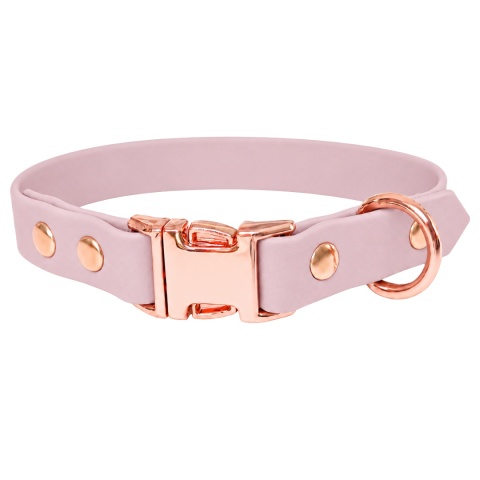 Obroża wodoodporna dla psa na wymiar, z klamrą TPU – różowa, Creamy Pink