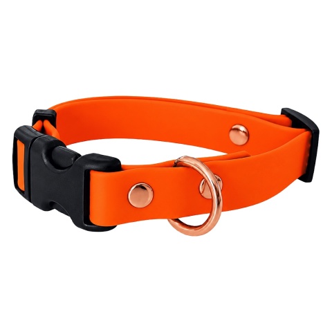 Obroża wodoodporna dla psa, pomarańczowa, regulowana z klamrą TPU – Bloody Orange (16mm, 20mm, 25mm)