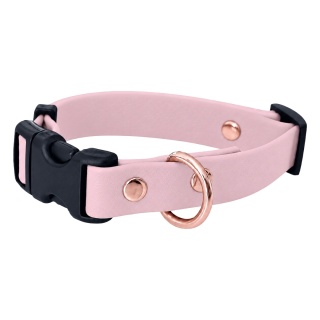Obroża wodoodporna dla psa, różowa, regulowana z klamrą TPU – Creamy Pink (16mm, 20mm, 25mm)