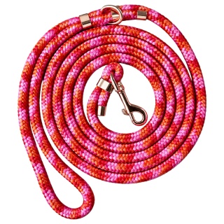 Smycz linowa miejska dla psa (standard / strong) – wielokorowa, Peachy Pink